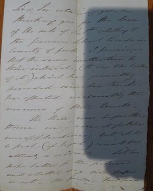 Letter from Sir Eardley Wilmot